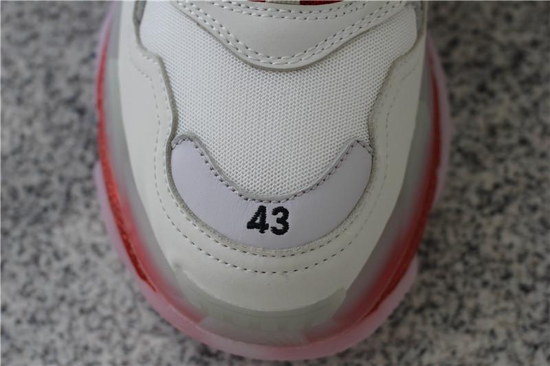 PK GOD PARIS TRIPLE S CLEAR SOLE TRAINER 19ss Red and White READY TO SHIP